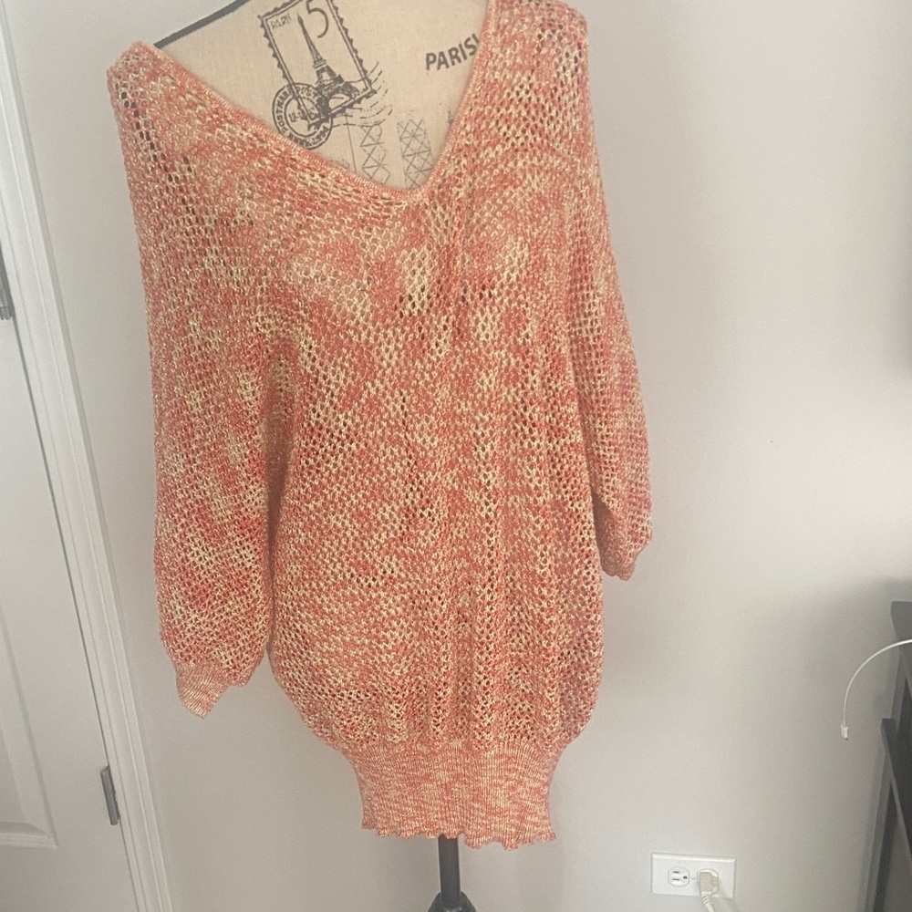 Lane Bryant Orange Knit Sweater Top in size-18-20
